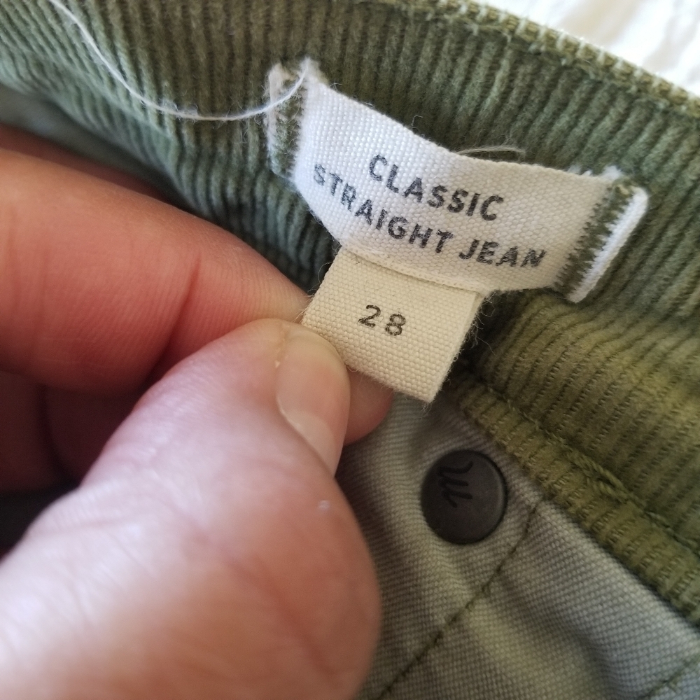 Madewell Olive Green Corduroy Straight Leg Pants - Picture 4 of 8